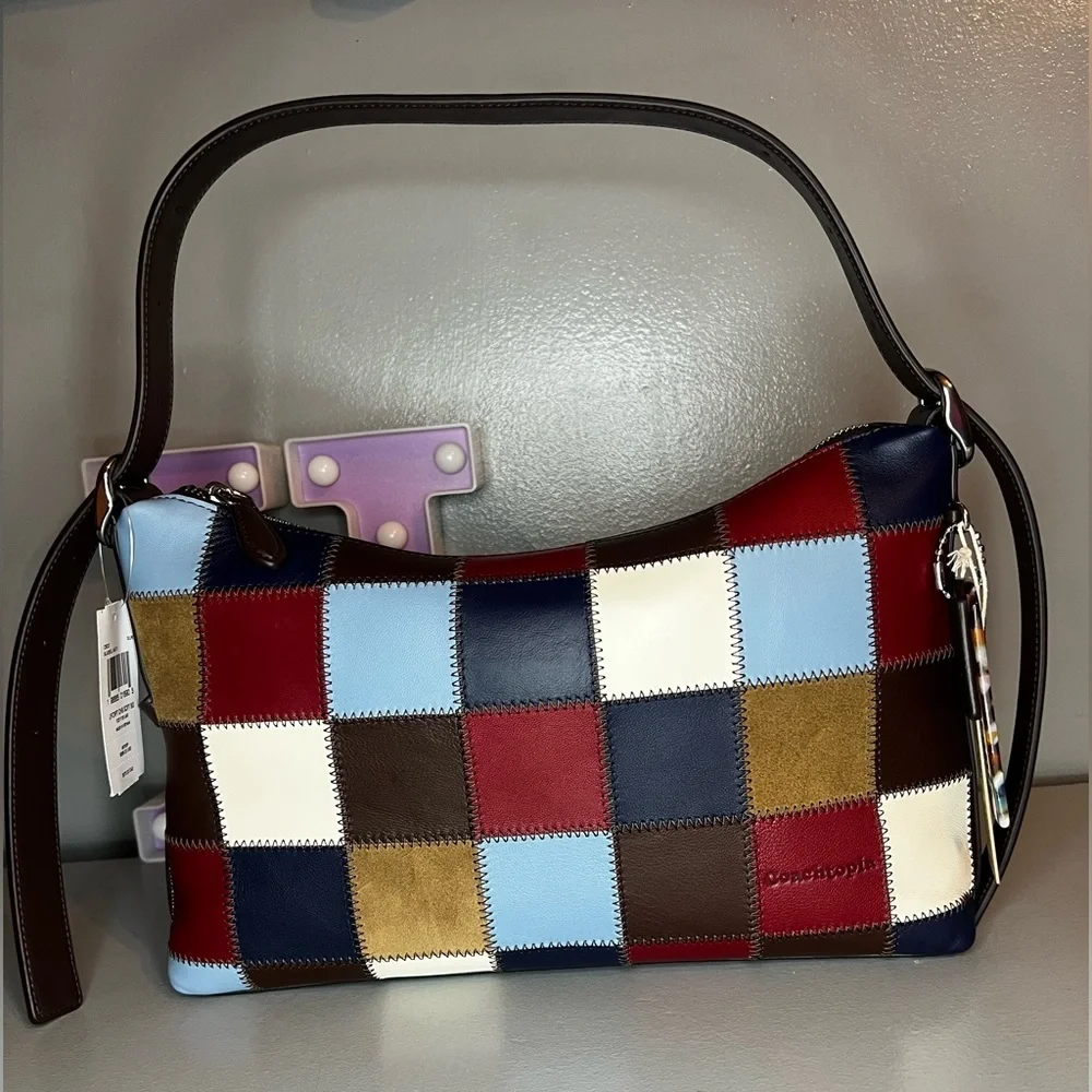 Coach Alter/Ego Shoulder Bag In Checkerboard Upcrafted Leather - Bluebell - Picture 5 of 10